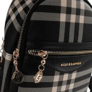 Дамска чанта Silver&Polo черно каре