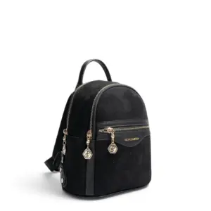 SP983 Kadın Sırt Çantası Süet Siyah - Siyah SP983-M12 1 Дамска раница Silver&Polo от еко велур – черна