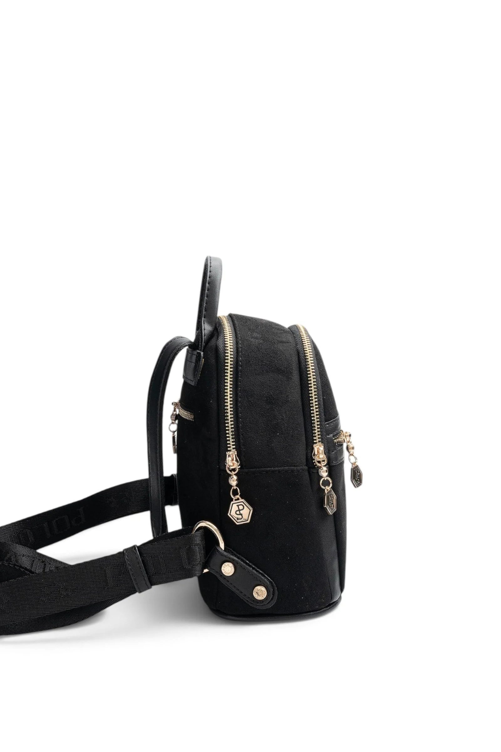 SP983 Kadın Sırt Çantası Süet Siyah - Siyah SP983-M12 2 Дамска раница Silver&Polo от еко велур – черна
