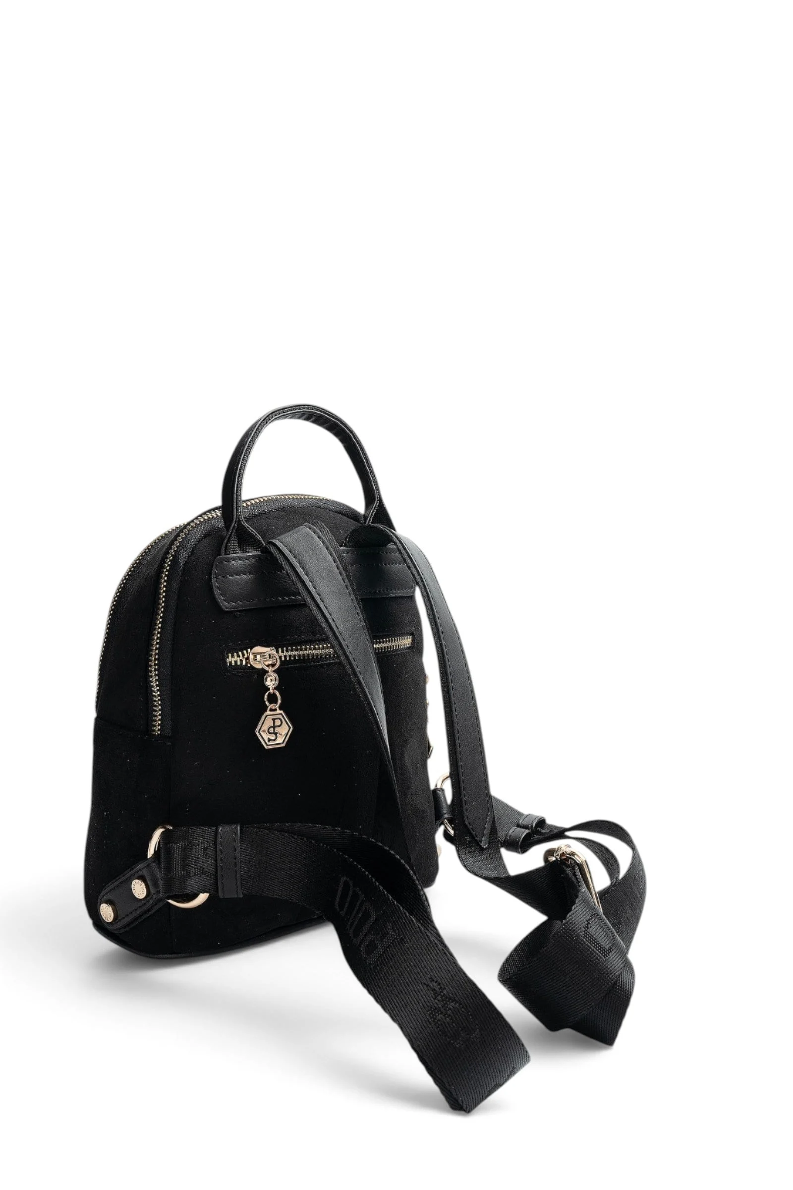 SP983 Kadın Sırt Çantası Süet Siyah - Siyah SP983-M12 3 Дамска раница Silver&Polo от еко велур – черна