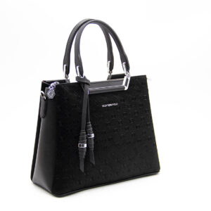 Дамска черна чанта SILVER&POLO от фолирана еко кожа