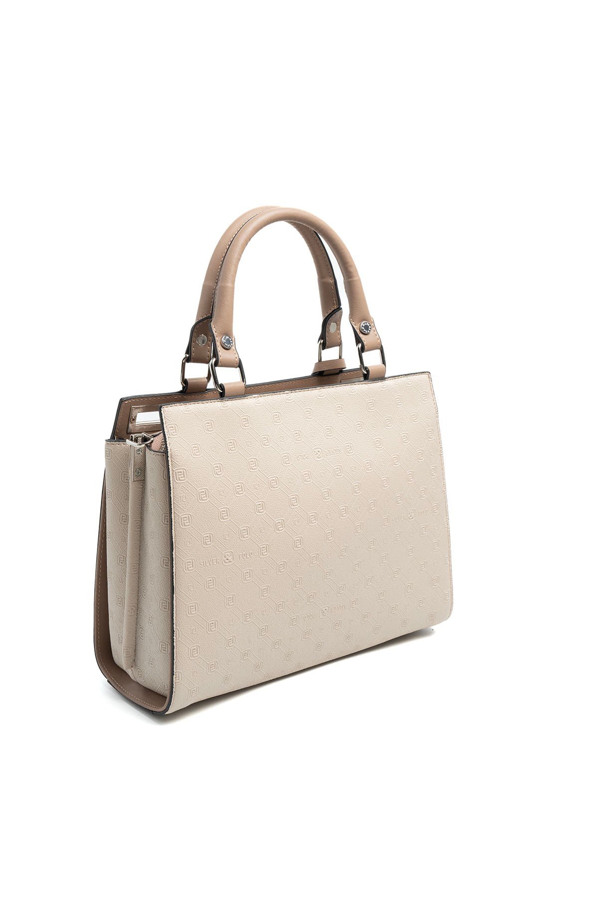 Silver Polo Bej - Latte Fashion Kadın El Çantası SP1174 3 Дамска чанта SILVER&POLO беж лате от еко кожа