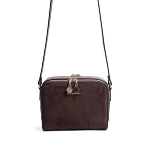Тъмно кафява дамска чанта Silver&Polo от еко велур