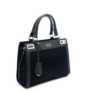 Silver Polo Siyah - Siyah Fashion Kadın El Çantası SP1174 2 Дамска черна чанта SILVER&POLO от еко кожа