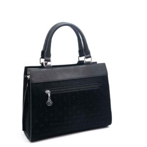 Silver Polo Siyah - Siyah Fashion Kadın El Çantası SP1174 4 Дамска черна чанта SILVER&POLO от еко кожа