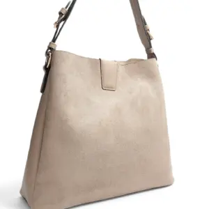 Дамска чанта Silver&Polo SP1295 в цвят визон от еко велур с регулируема презрамка