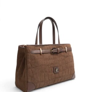 Кафява дамска чанта Silver&Polo SP1298-M223 от висококачествен велур с елегантен дизайн