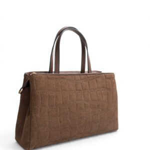 Кафява дамска чанта Silver&Polo SP1298-M223 от висококачествен велур с елегантен дизайн