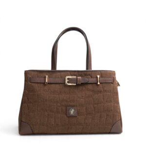 Кафява дамска чанта Silver&Polo SP1298-M223 от висококачествен велур с елегантен дизайн