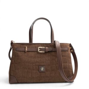 Кафява дамска чанта Silver&Polo SP1298-M223 от висококачествен велур с елегантен дизайн