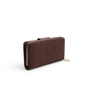 Дамско портмоне Silver&Polo SP928 в тъмнокафяв цвят от висок клас еко велур с елегантен дизайн
