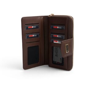 Дамско портмоне Silver&Polo SP928 в тъмнокафяв цвят от висок клас еко велур с елегантен дизайн